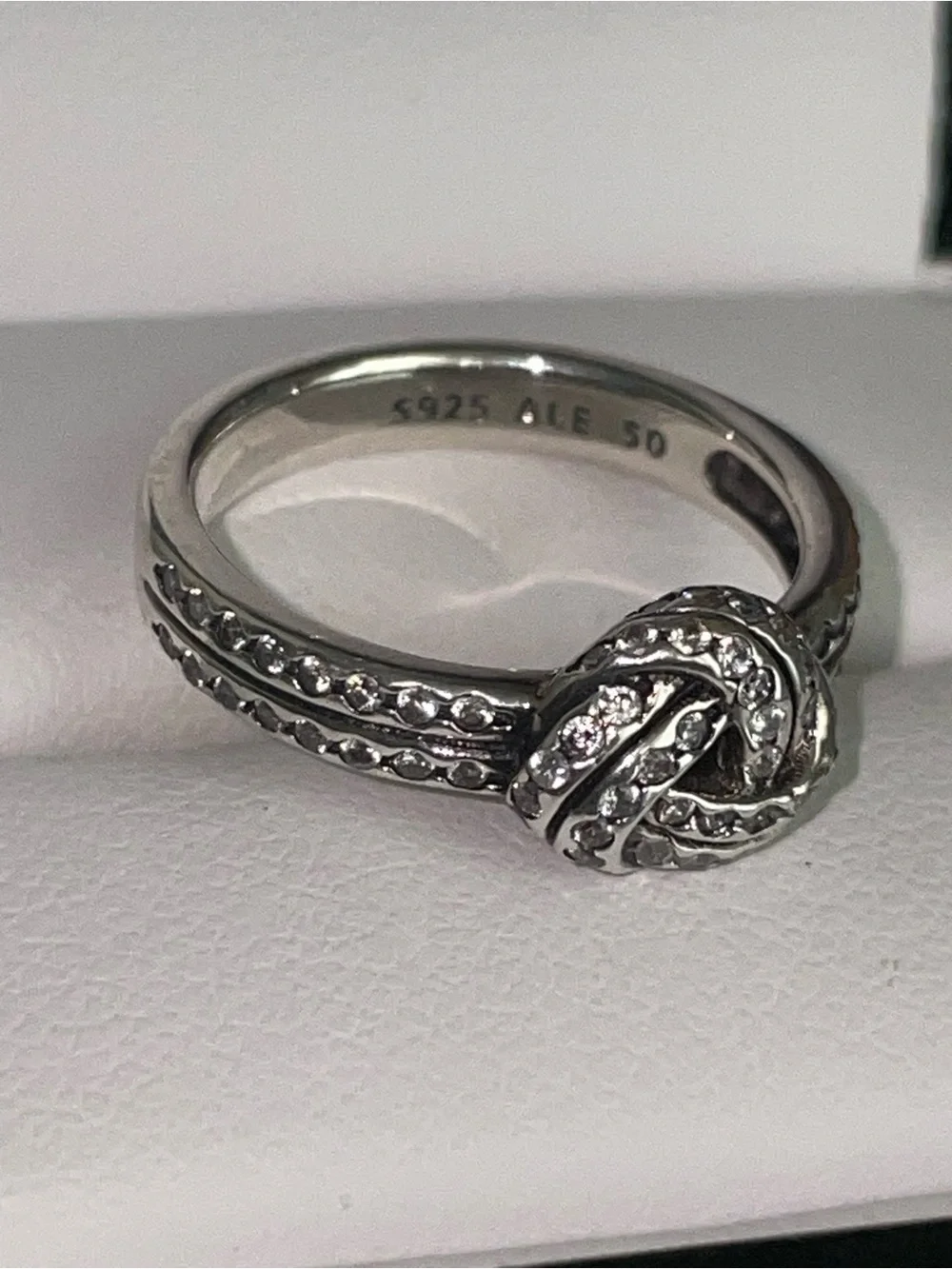PANDORA Love Knot Ring Sz 5 Authentic